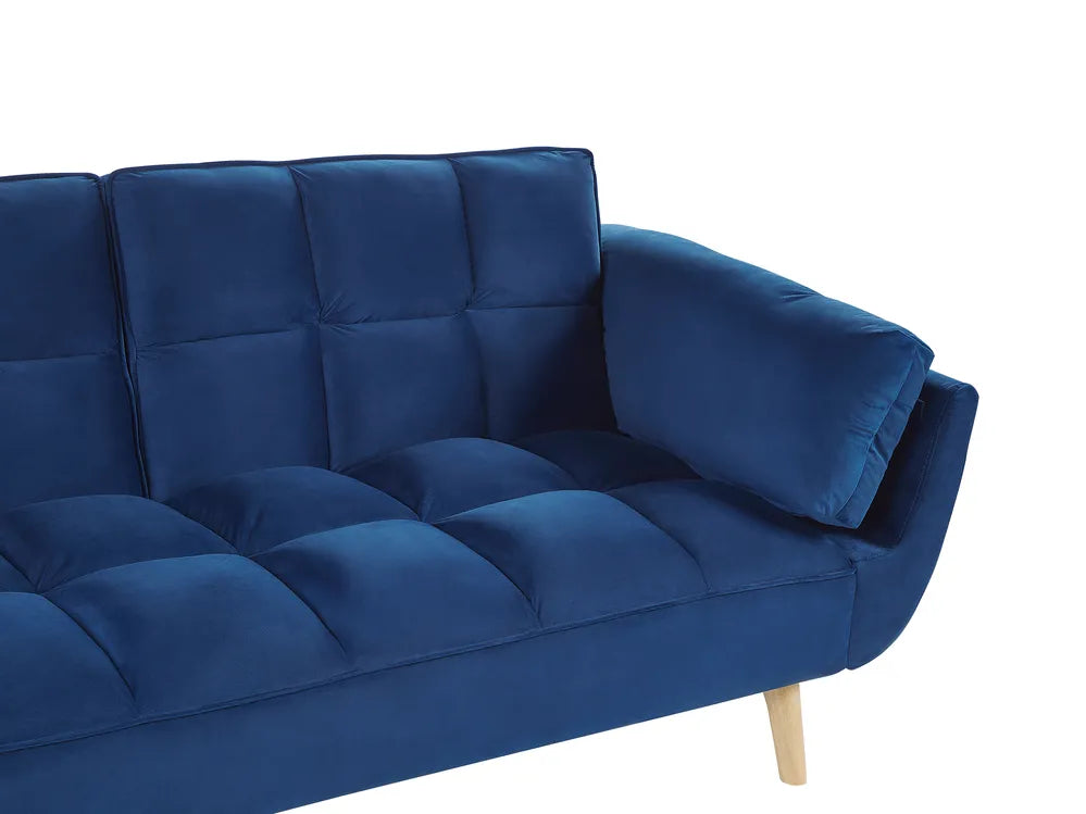 Sofa Bed 3 Seater Velvet Navy Blue Norelia