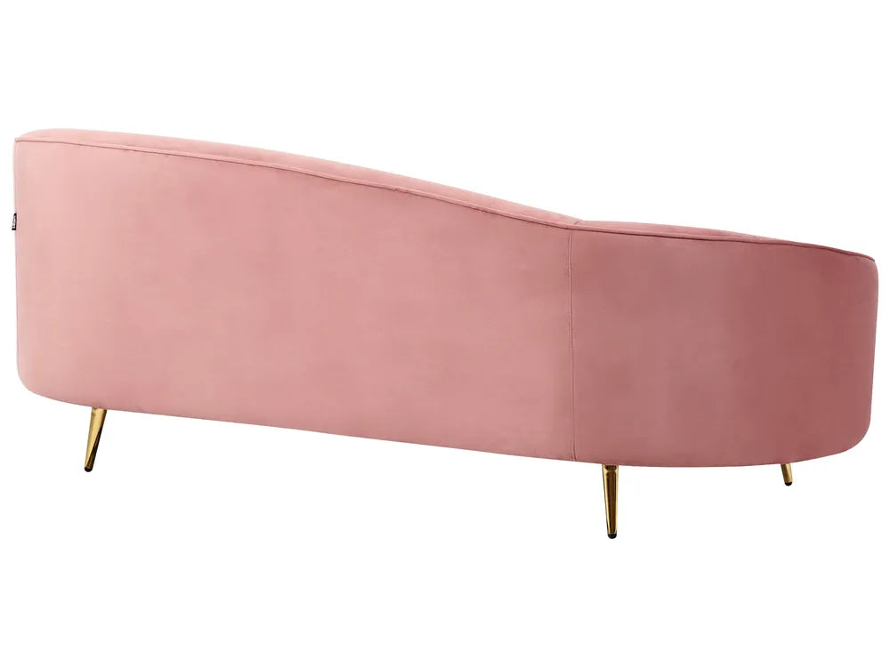 Sofa 3 Seater Velvet Pink Jannae