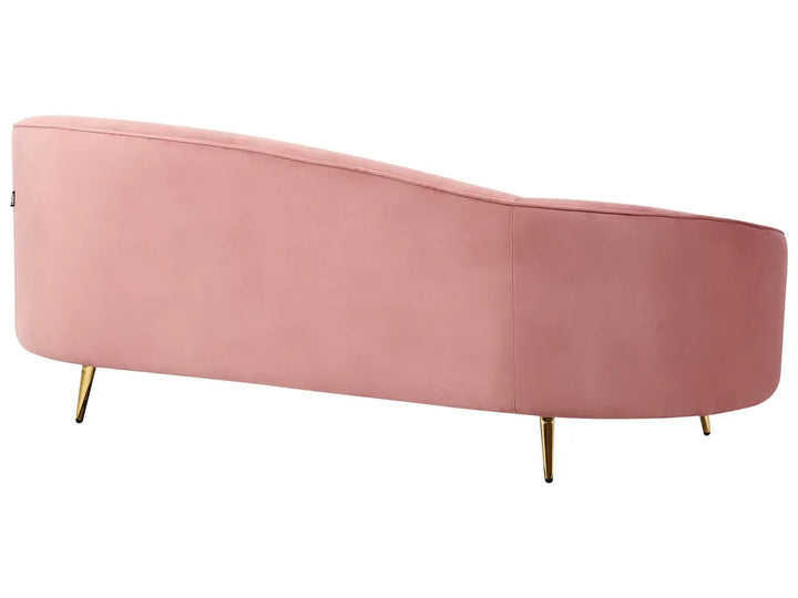 Sofa 3 Seater Velvet Pink Jannae
