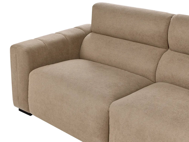 Sofa 3 Seater Fabric Light Brown Brisny