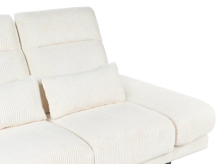 Sofa 3 Seater Corduroy Light Beige Shavera