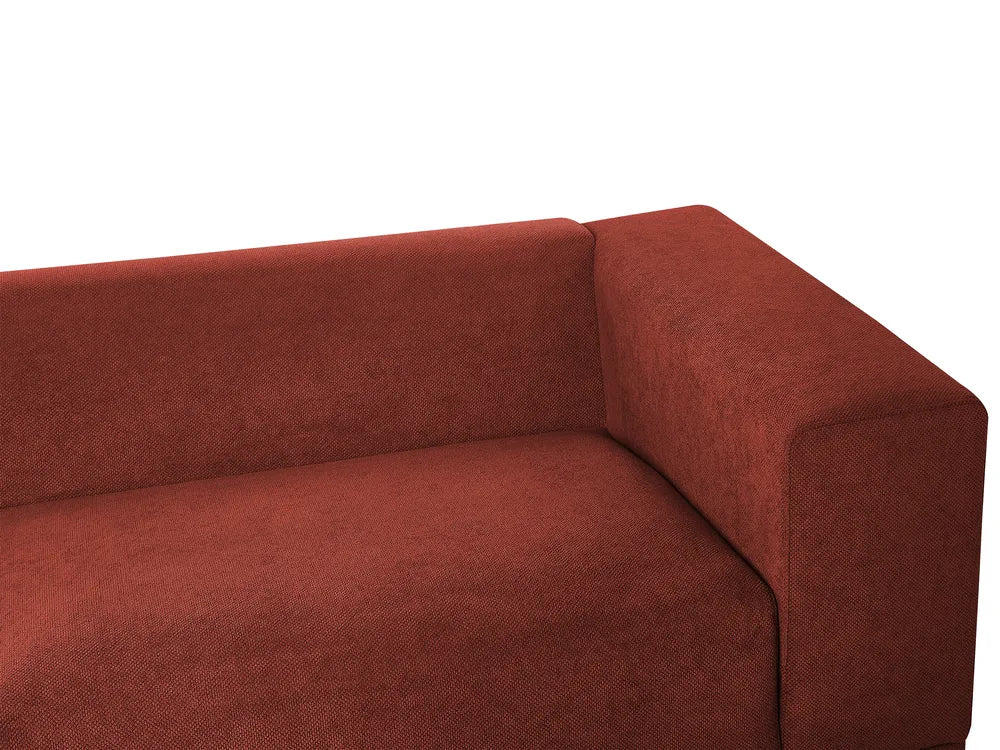 Sofa 3 Seater Fabric Red Caesyn