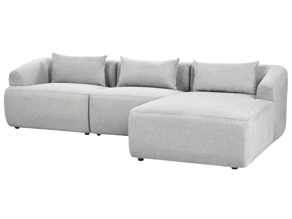 Corner Sofa 3 Seater Fabric Grey Left Hand Sickels