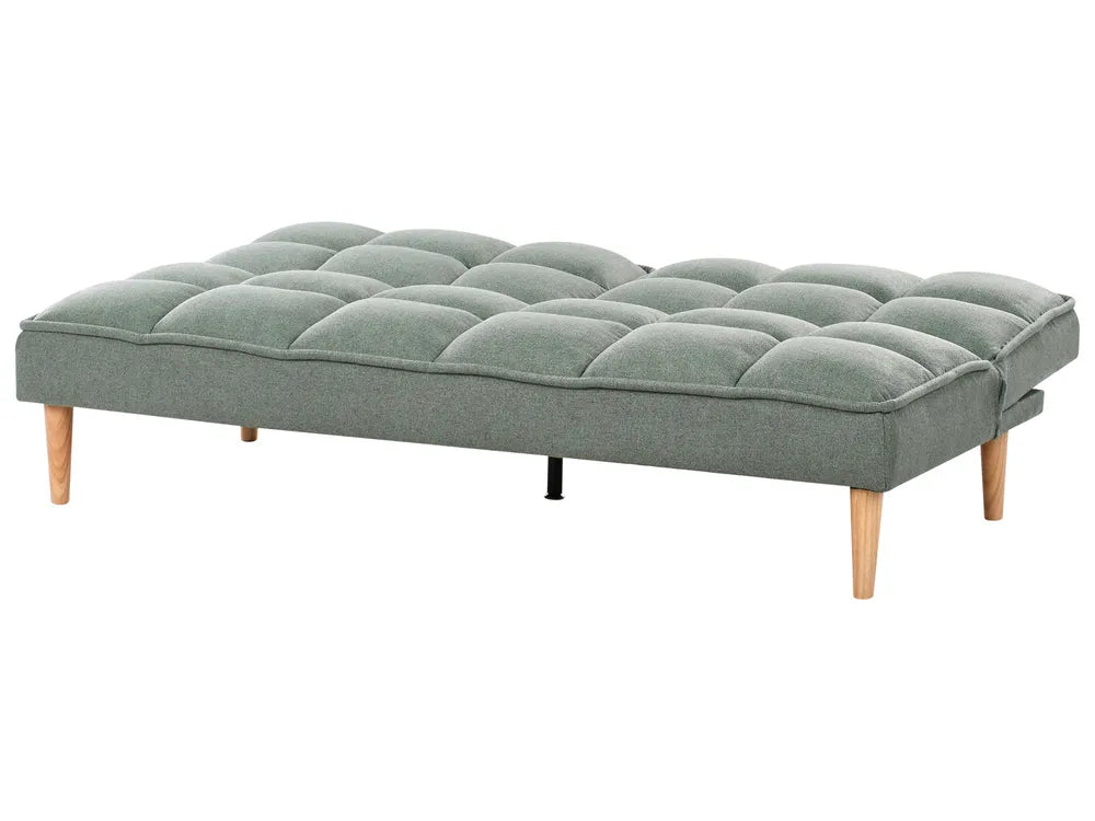 Sofa Bed 3 Seater Fabric Light Green Zineta