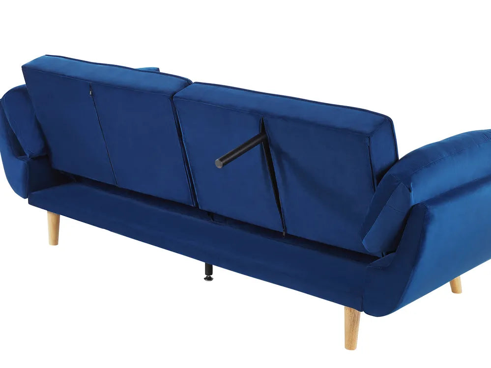 Sofa Bed 3 Seater Velvet Navy Blue Norelia