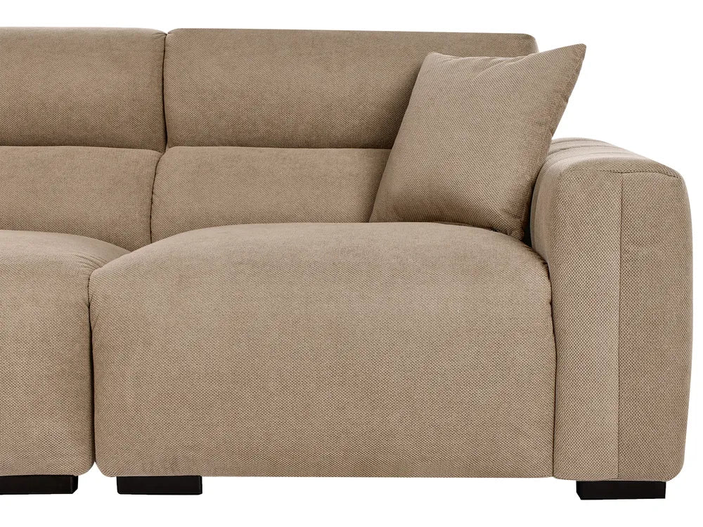 Sofa 3 Seater Fabric Light Brown Brisny