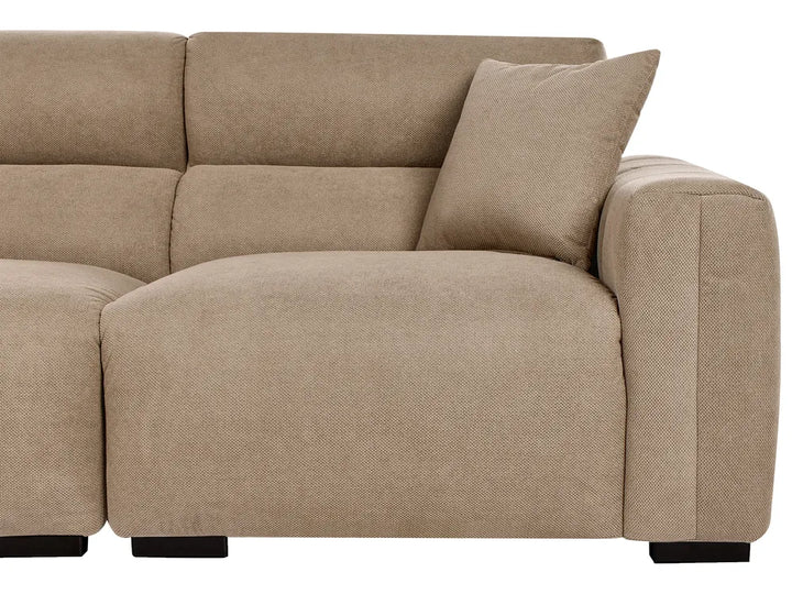 Sofa 3 Seater Fabric Light Brown Brisny