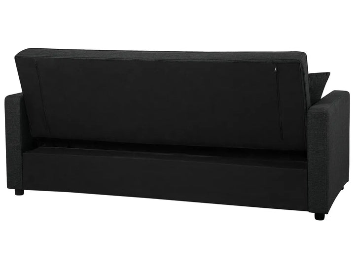 Sofa Bed 3 Seater Fabric Black Hildi