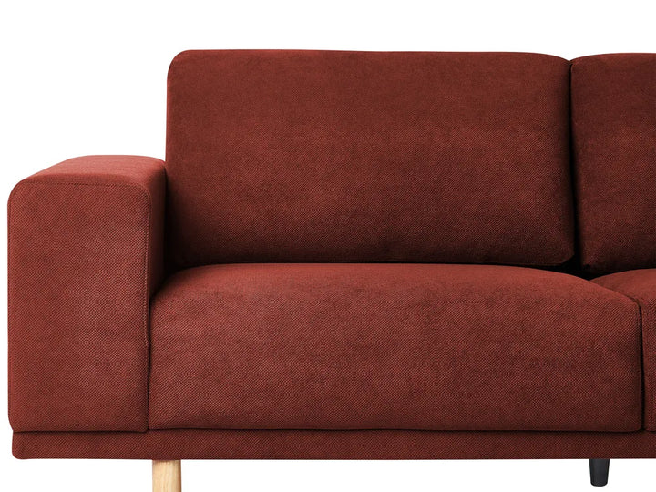 Sofa 3 Seater Fabric Red Caesyn