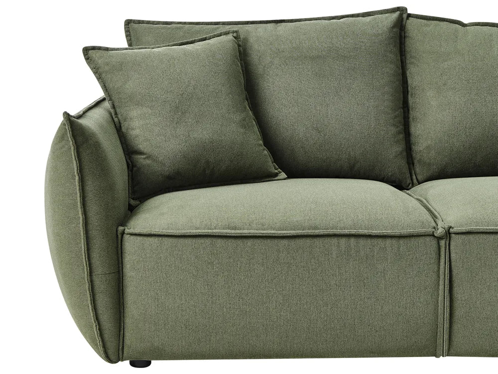 Sofa 3 Seater Fabric Green Greylan