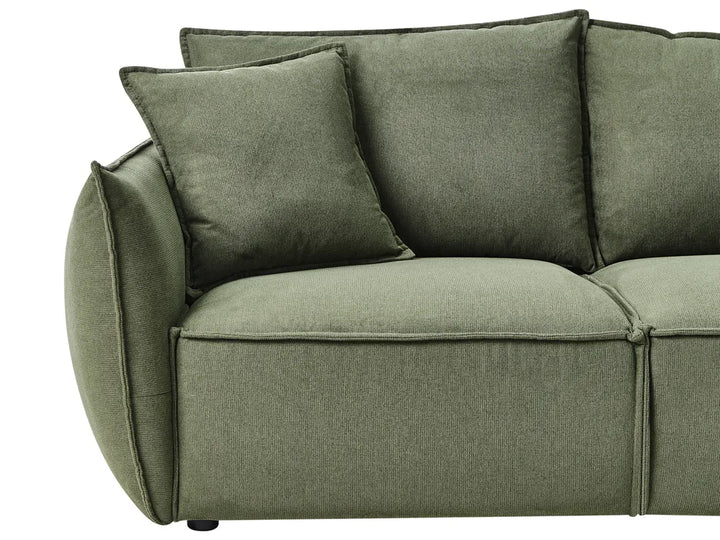 Sofa 3 Seater Fabric Green Greylan