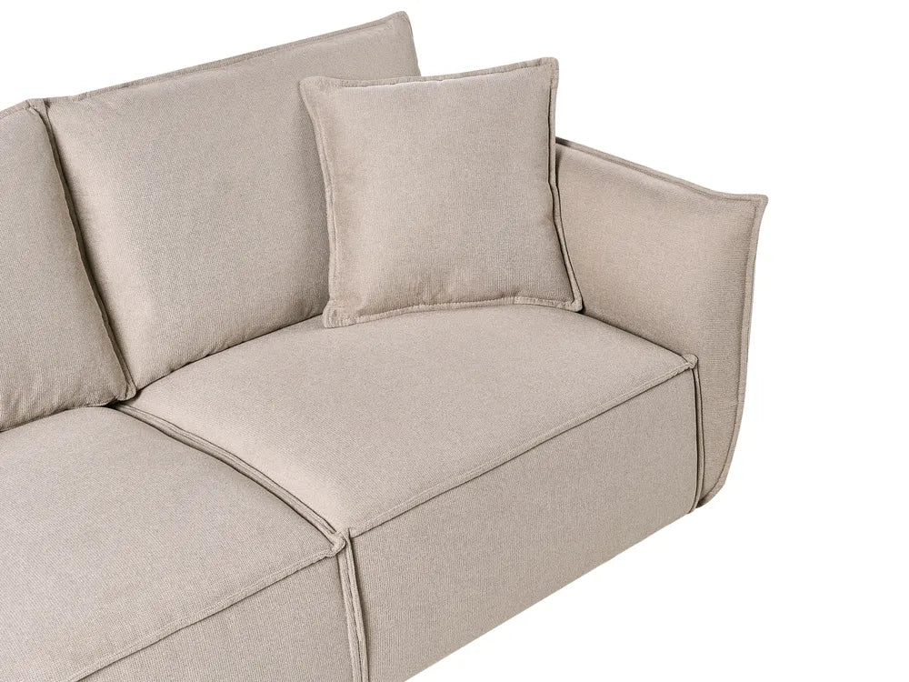 Sofa 3 Seater Fabric Taupe Greylan