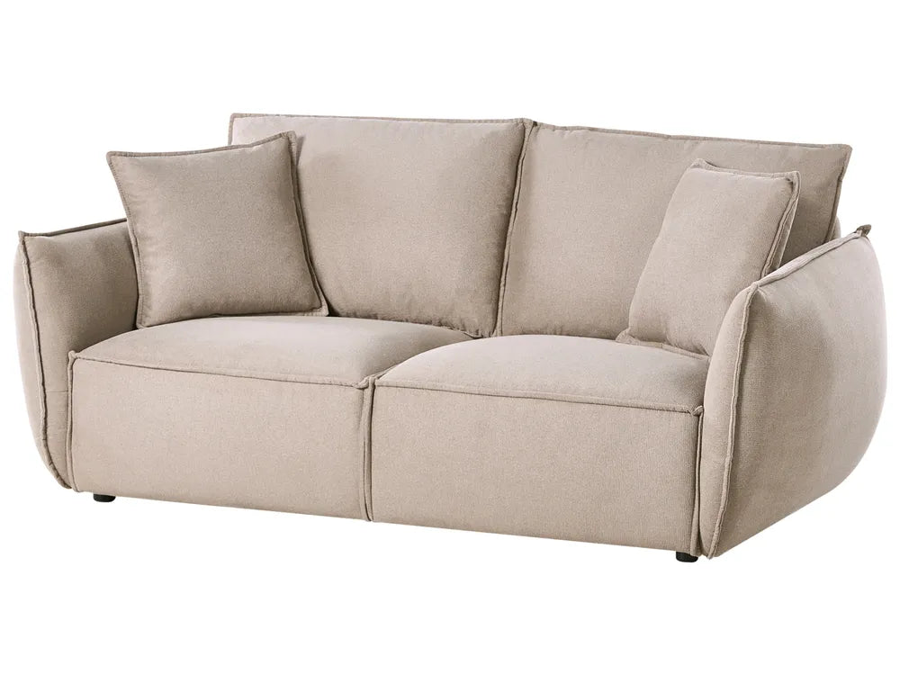Sofa 3 Seater Fabric Taupe Greylan