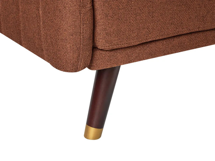 Sofa Bed 3 Seater Faux Linen Orange Mixon