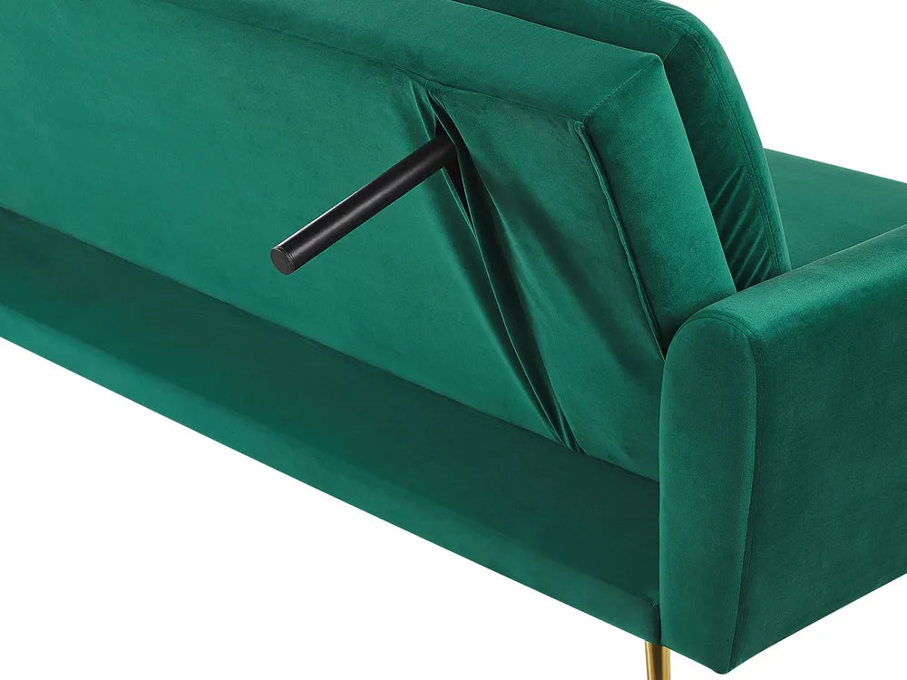 Sofa Bed 3 Seater Velvet Dark Green Calkins