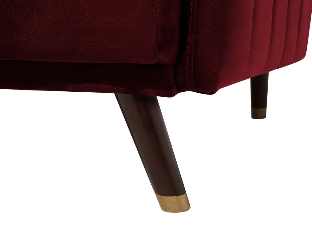 Sofa Bed 3 Seater Velvet Dark Red Mixon