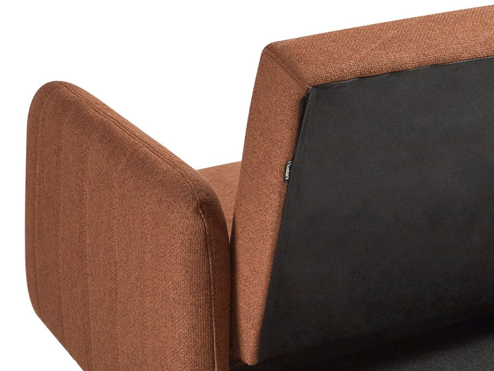 Sofa Bed 3 Seater Faux Linen Orange Mixon