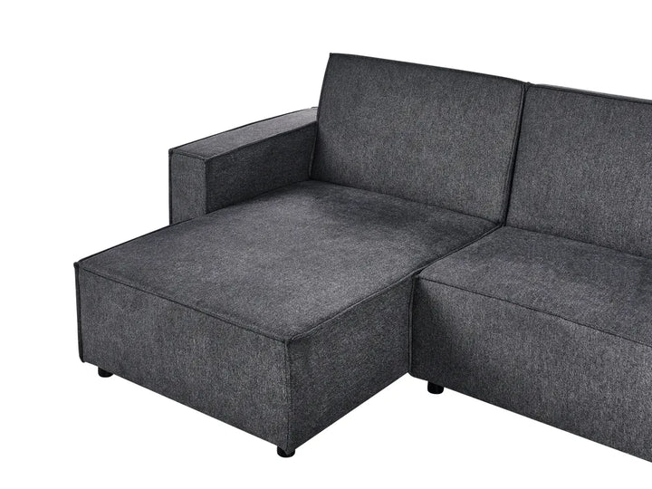 Corner Sofa Bed 3 Seater Fabric Graphite Grey Right Hand Loette