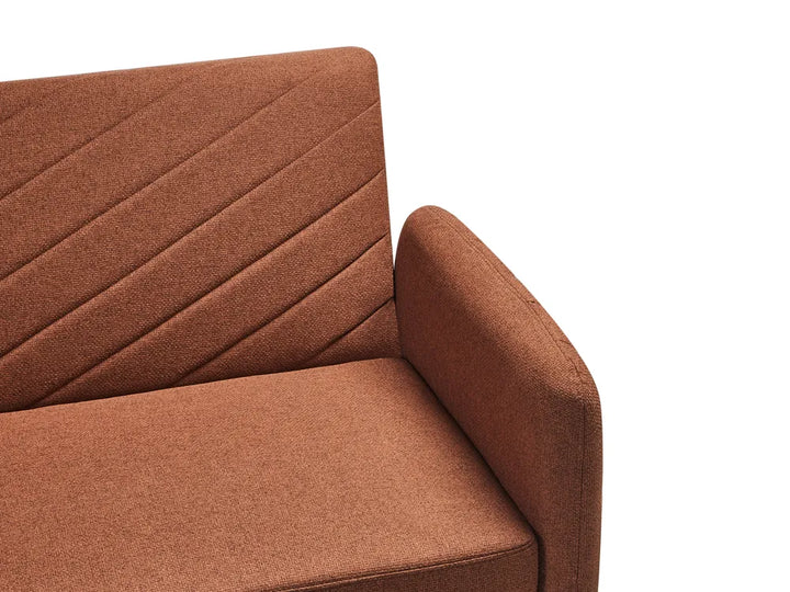 Sofa Bed 3 Seater Faux Linen Orange Mixon