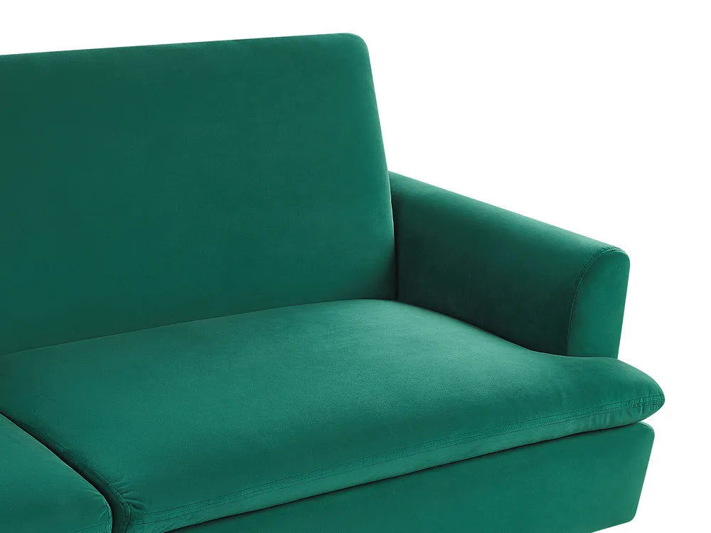 Sofa Bed 3 Seater Velvet Dark Green Calkins