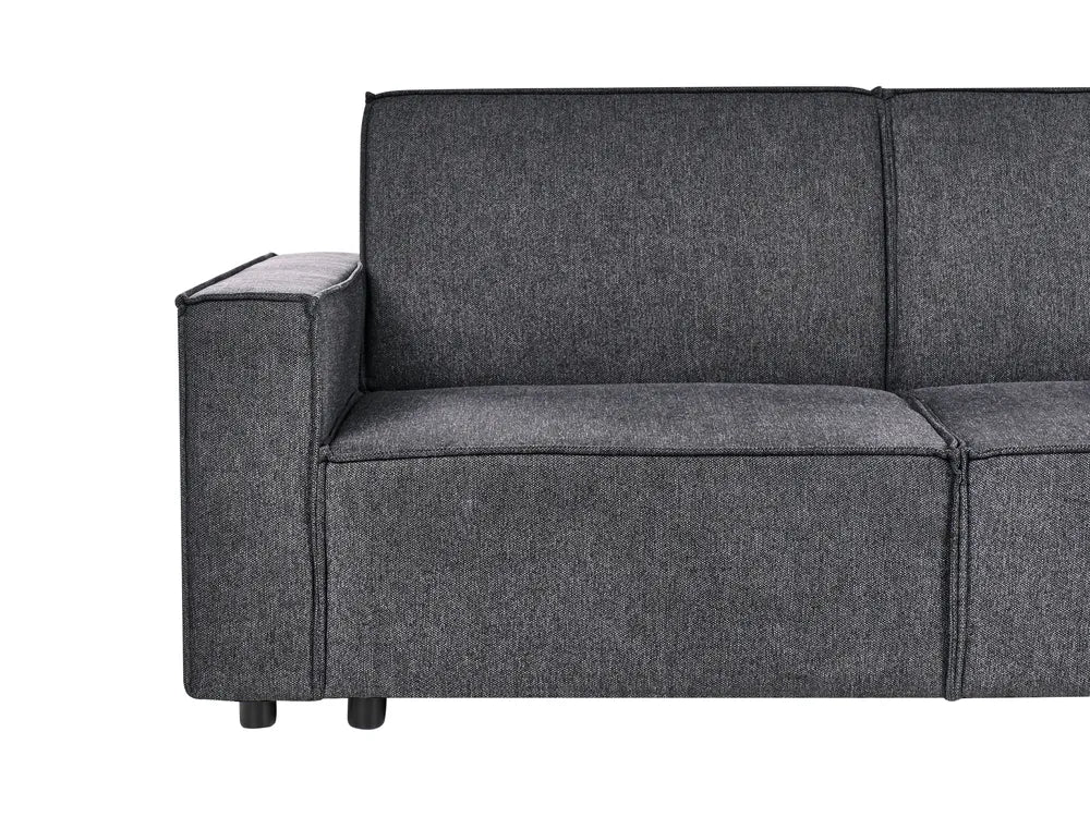 Corner Sofa Bed 3 Seater Fabric Graphite Grey Right Hand Loette