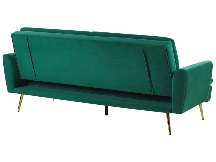 Sofa Bed 3 Seater Velvet Dark Green Calkins