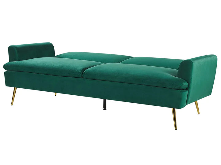 Sofa Bed 3 Seater Velvet Dark Green Calkins