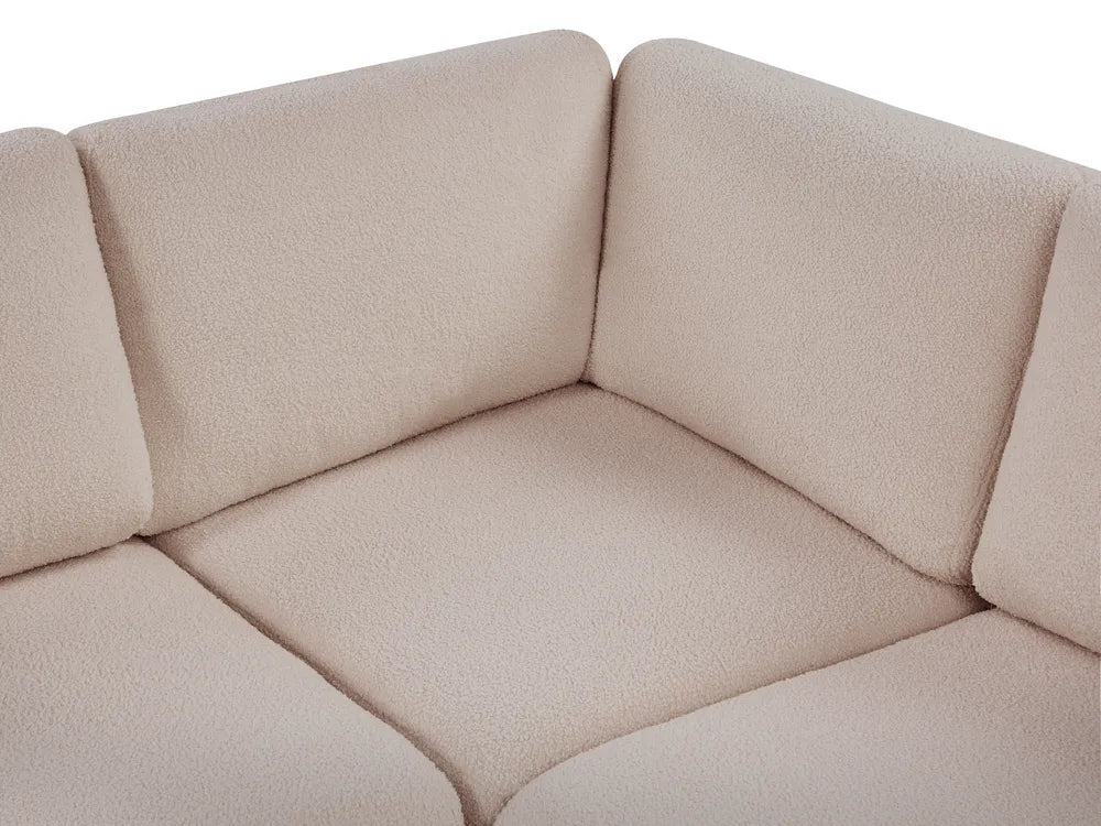 Modular Corner Sofa 5 Seater Boucle Beige Right Hand Regeani