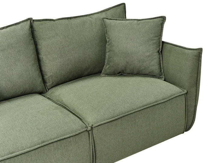 Sofa 3 Seater Fabric Green Greylan