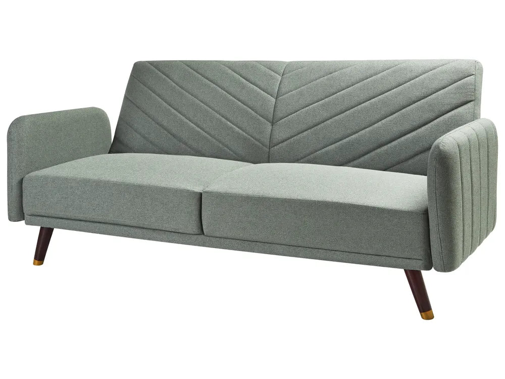 Sofa Bed 3 Seater Faux Linen Light Green Mixon