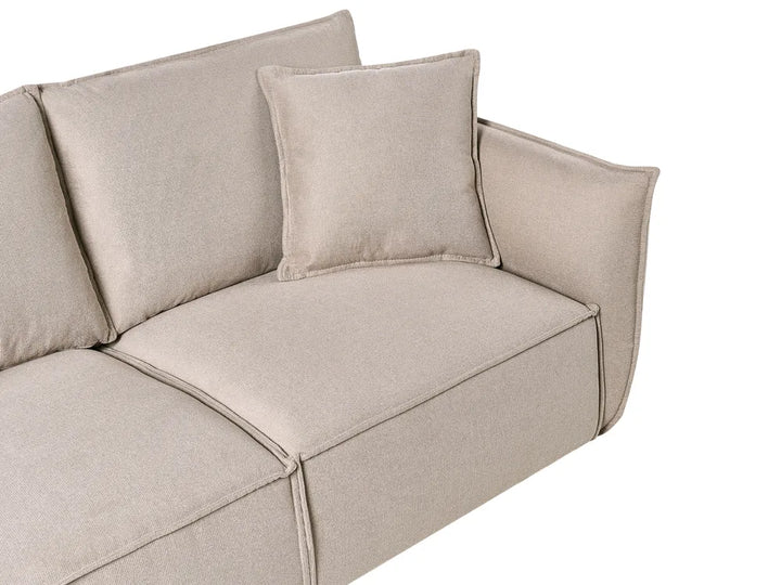 Sofa 3 Seater Fabric Taupe Greylan