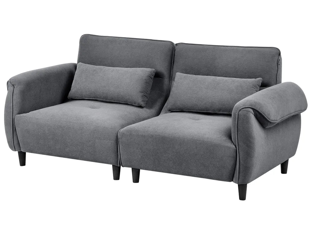 Sofa 3 Seater Fabric Dark Grey Wanetta