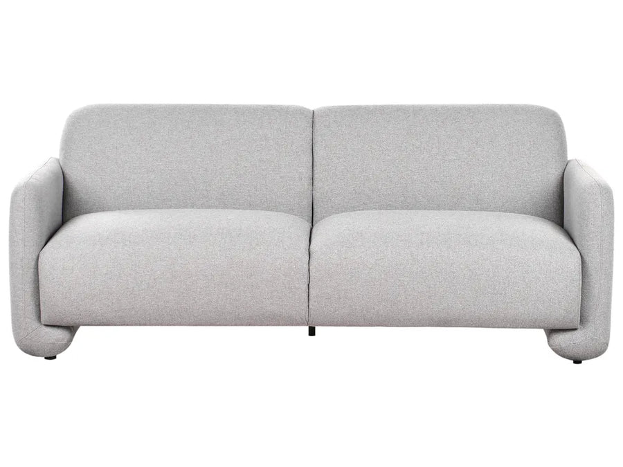 Grey fabric 3 seater sofa with wide backrest