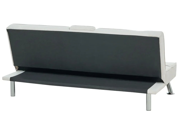 Sofa Bed 3 Seater Fabric Light Beige Kaveri