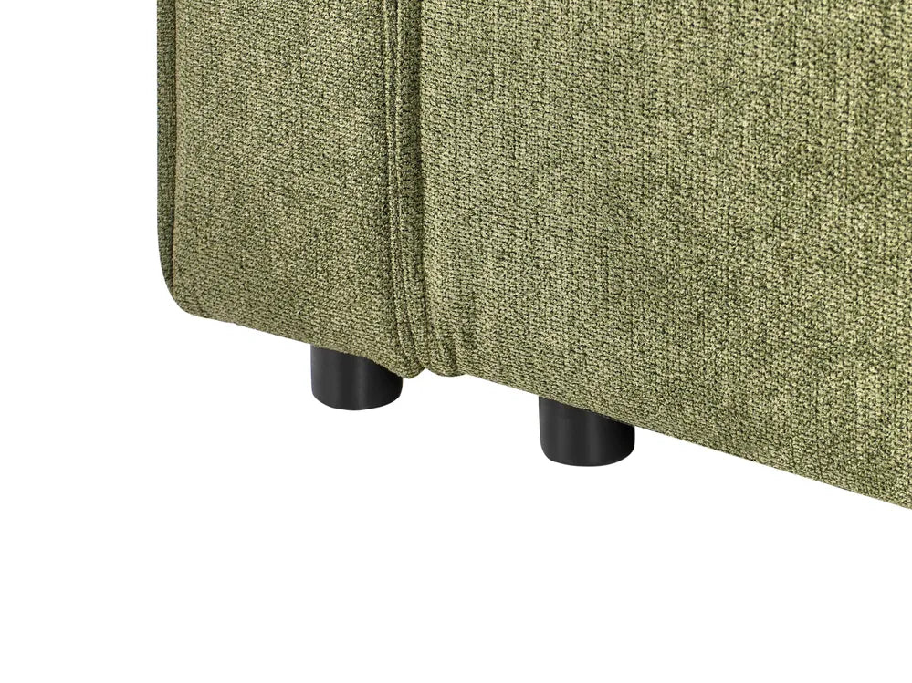 Corner Sofa Bed 3 Seater Fabric Dark Green Right Hand Loette