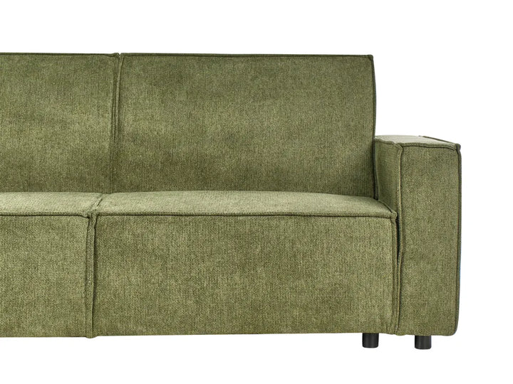 Corner Sofa Bed 3 Seater Fabric Dark Green Right Hand Loette