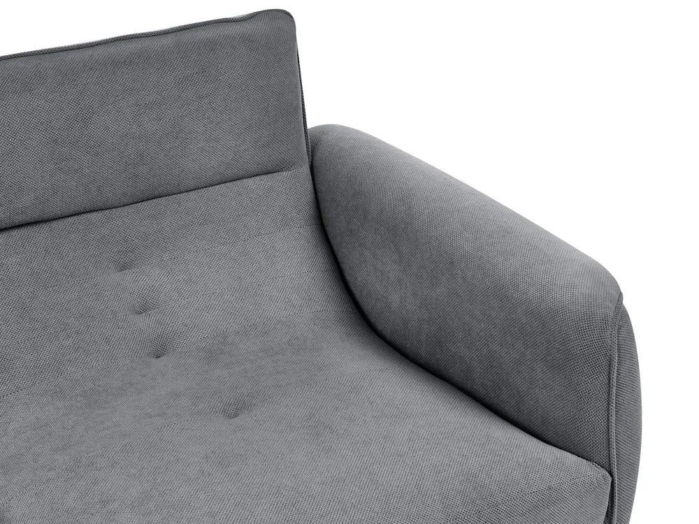 Sofa 3 Seater Fabric Dark Grey Wanetta