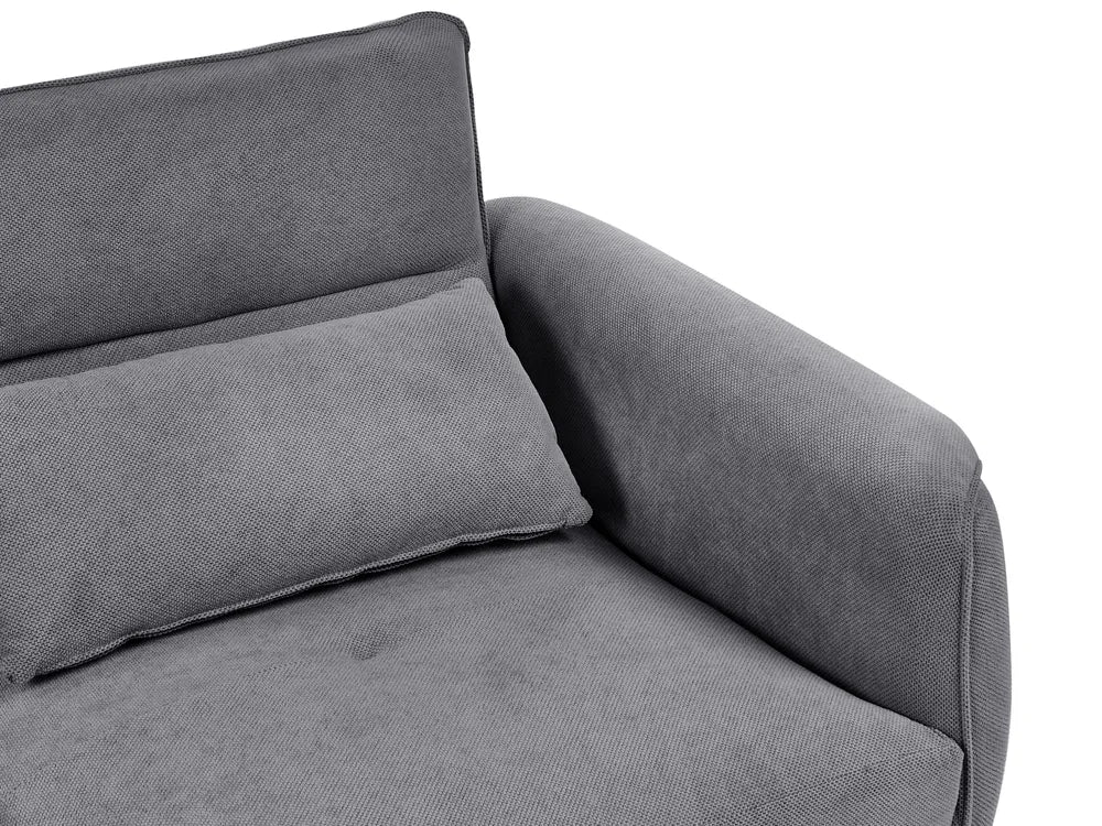 Sofa 3 Seater Fabric Dark Grey Wanetta