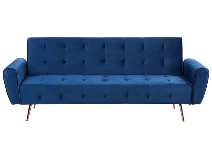 Tufted velvet sofa bed with metal legs