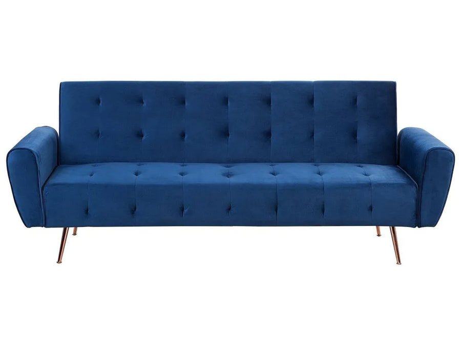 Tufted velvet sofa bed with metal legs