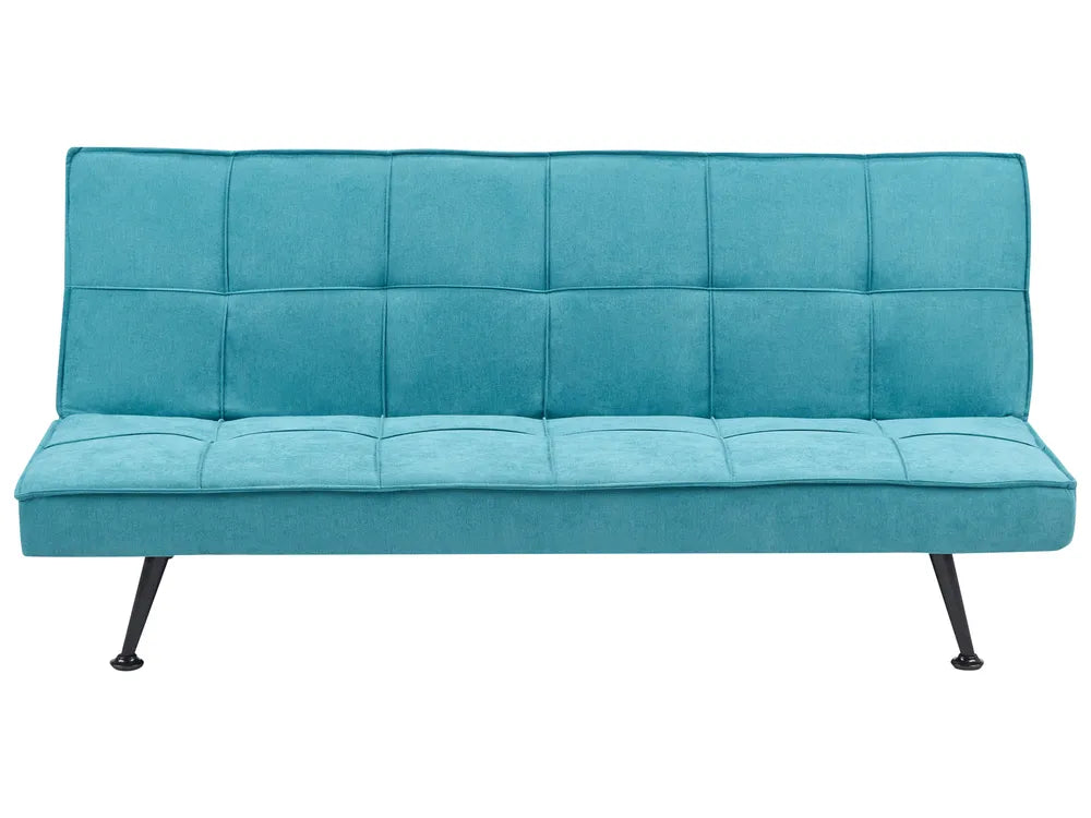 Turquoise sofa bed on a white background