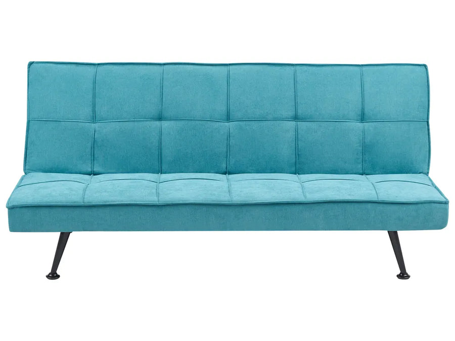 Turquoise sofa bed on a white background