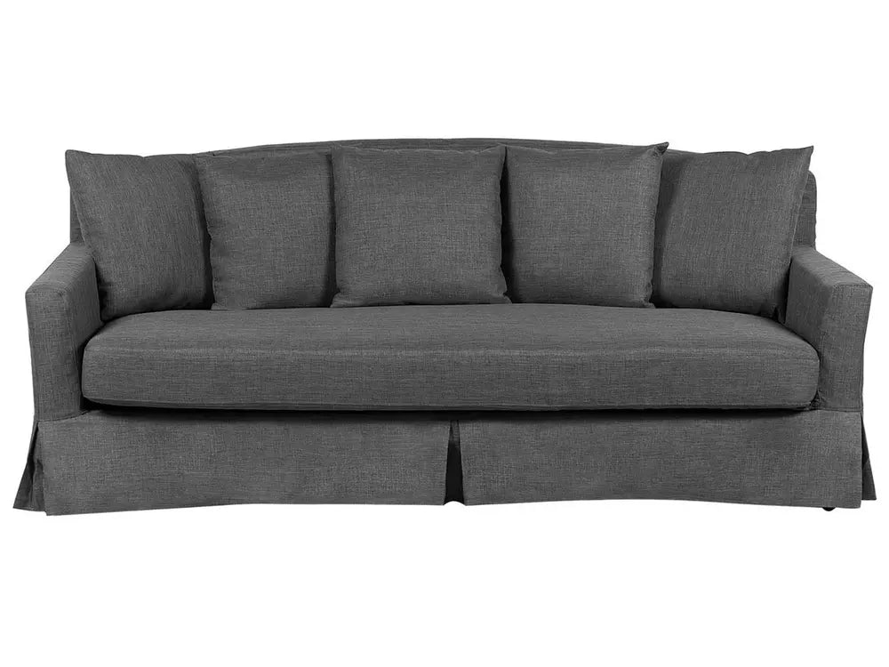 Dark grey fabric 3 seater sofa with wooden legs
