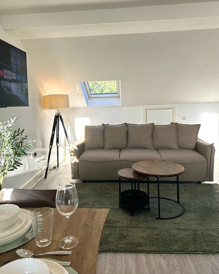 Sofa Bed 3 Seater Fabric Brown with Storage Gilba