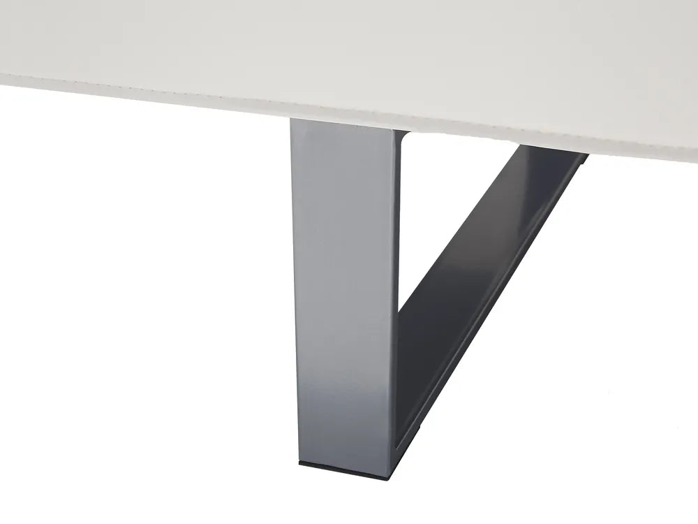 Sofa Bed 3 Seater Faux Leather White Artina