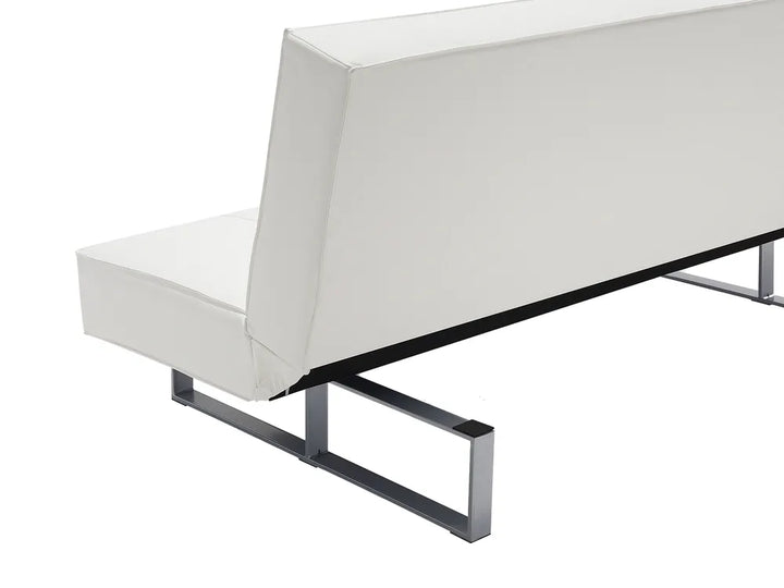Sofa Bed 3 Seater Faux Leather White Artina