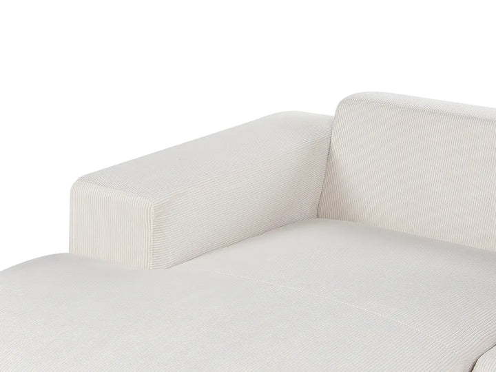 Corner Sofa 4 Seater Corduroy Off-White Right Hand Lecanto