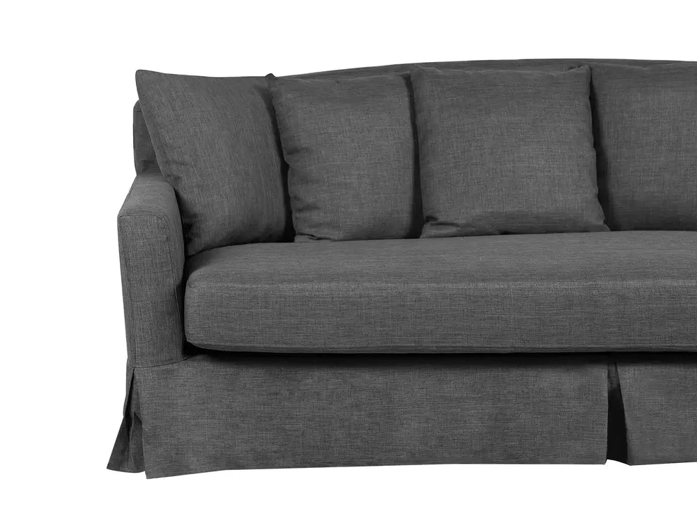 Sofa 3 Seater Fabric Dark Grey Glory