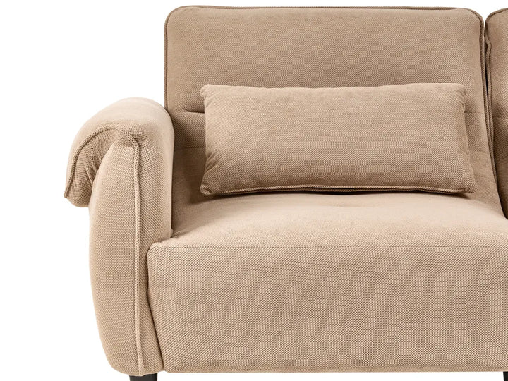 Sofa 3 Seater Fabric Light Brown Wanetta