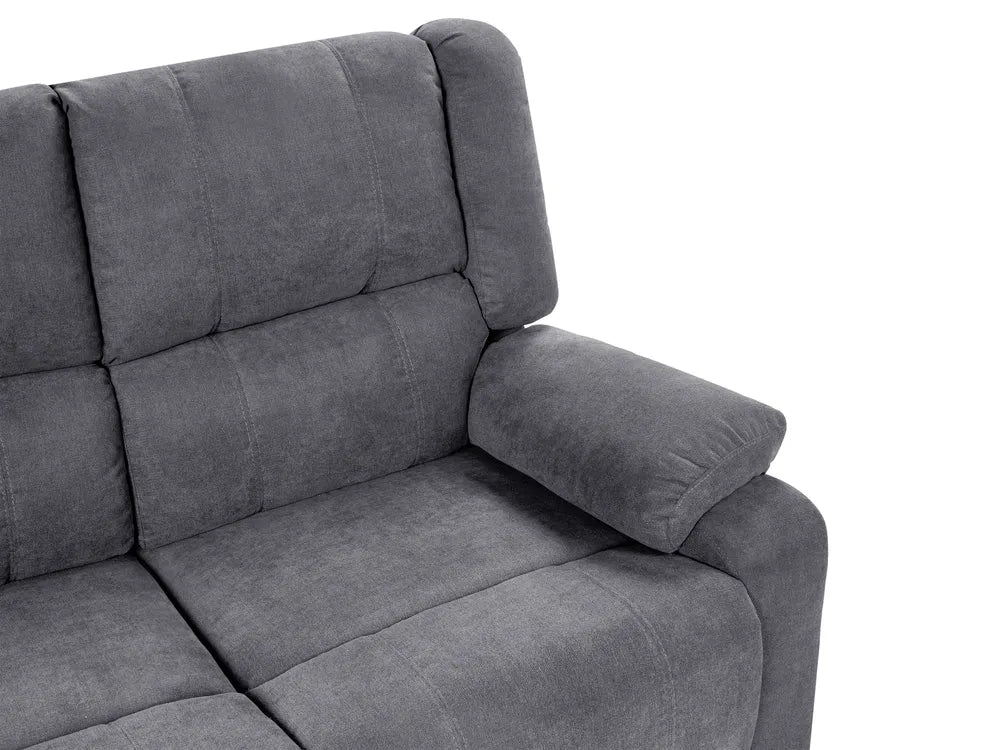 Electric Recliner Corner Sofa 5 Seater Fabric Grey with USB Port Left Hand Mailina